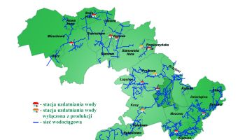 Schemat sieci wodociągowej w Gminie Kartuzy 2024